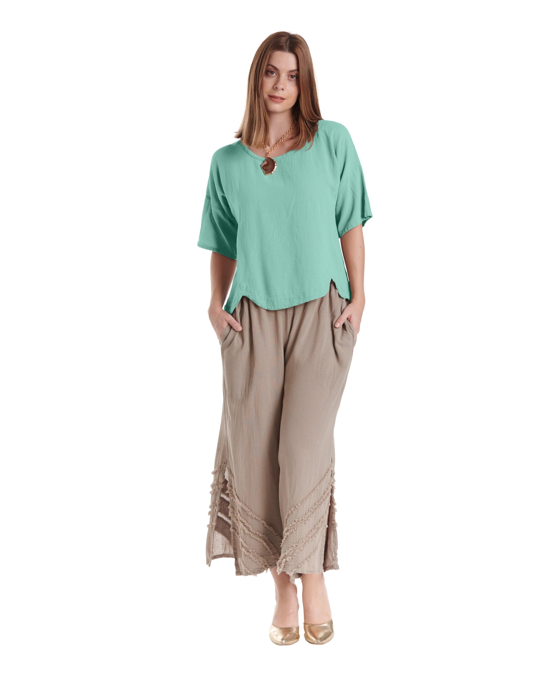 Scallop Blouse-Oh My Gauze