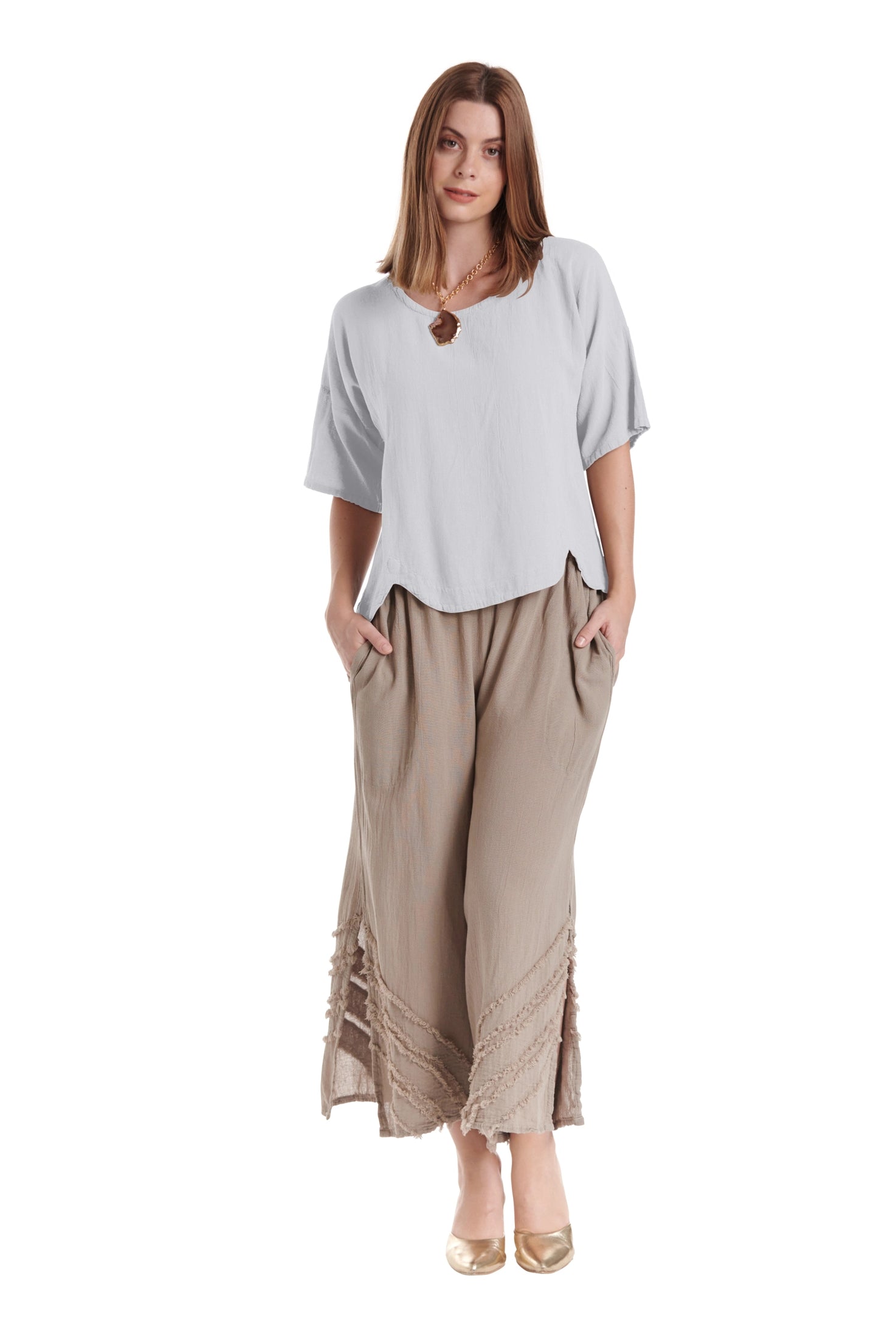 Scallop Blouse-Oh My Gauze