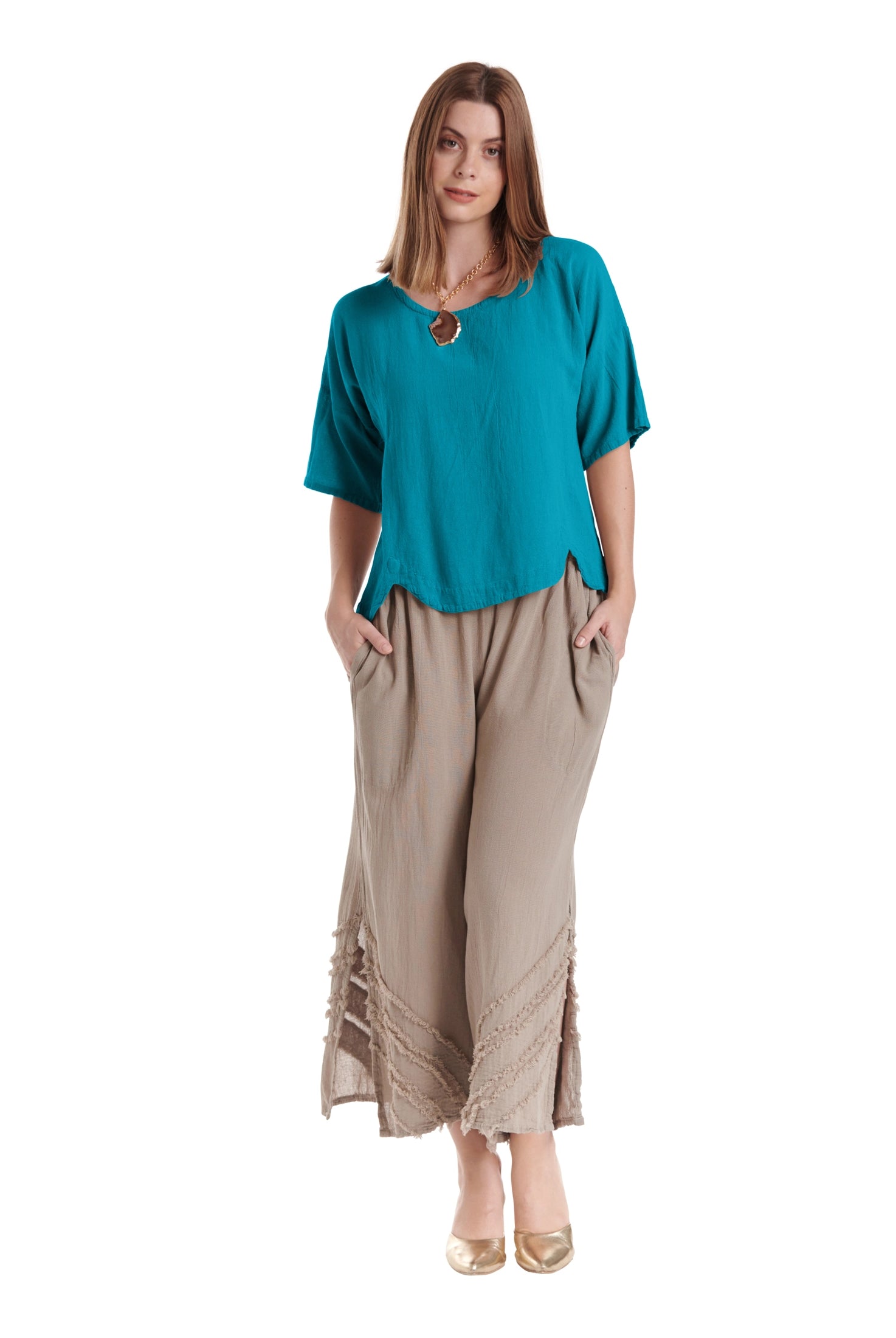 Scallop Blouse-Oh My Gauze