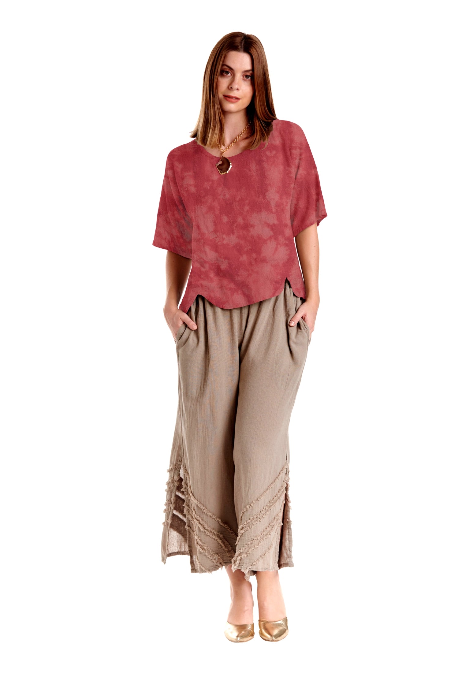 Scallop Blouse-Oh My Gauze