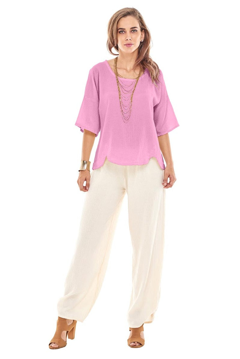 Scallop Blouse-Oh My Gauze