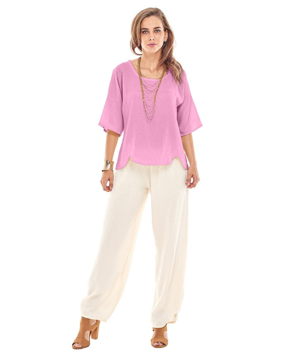 Scallop Blouse-Oh My Gauze