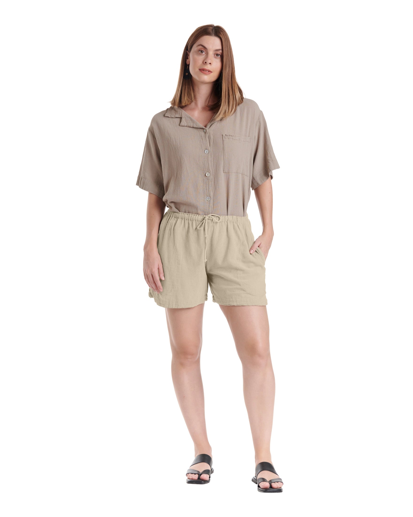 Shorty Cotton Gauze Shorts-Oh My Gauze