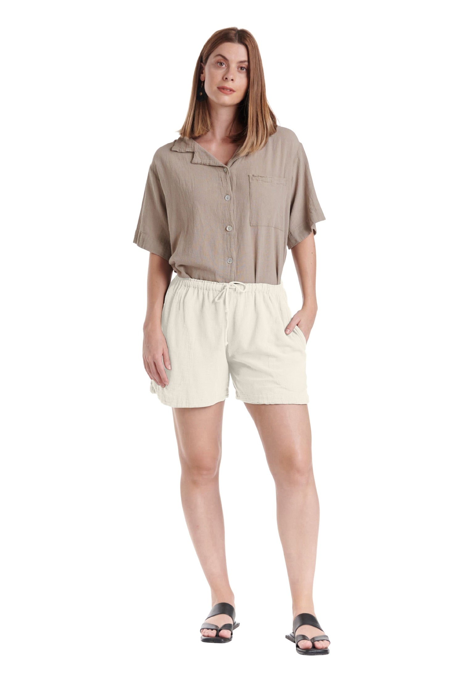 Shorty Cotton Gauze Shorts-Oh My Gauze