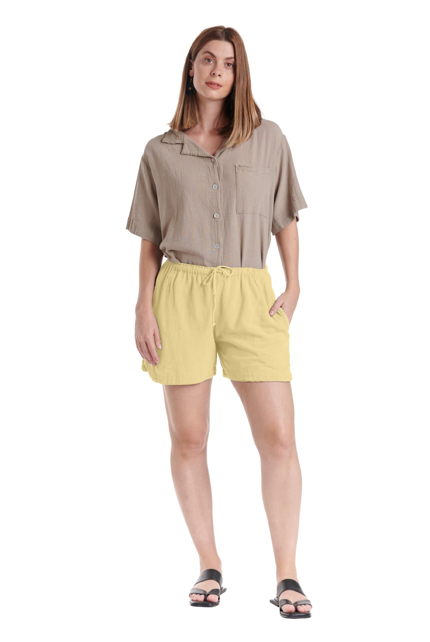 Shorty Cotton Gauze Shorts-Oh My Gauze