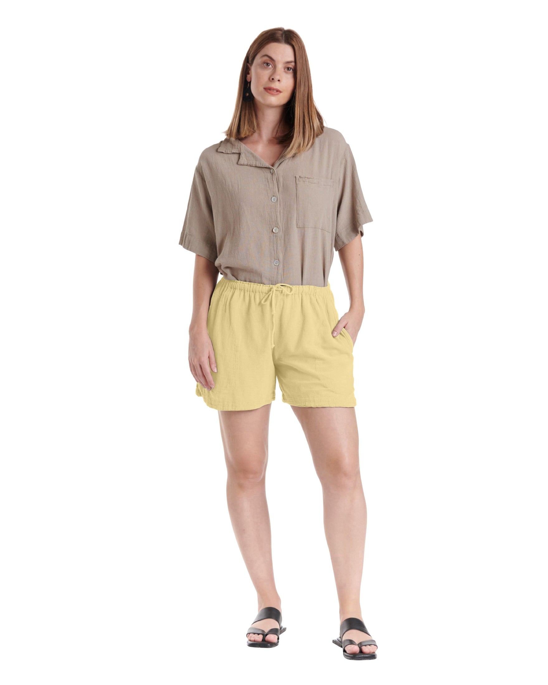 Shorty Cotton Gauze Shorts-Oh My Gauze