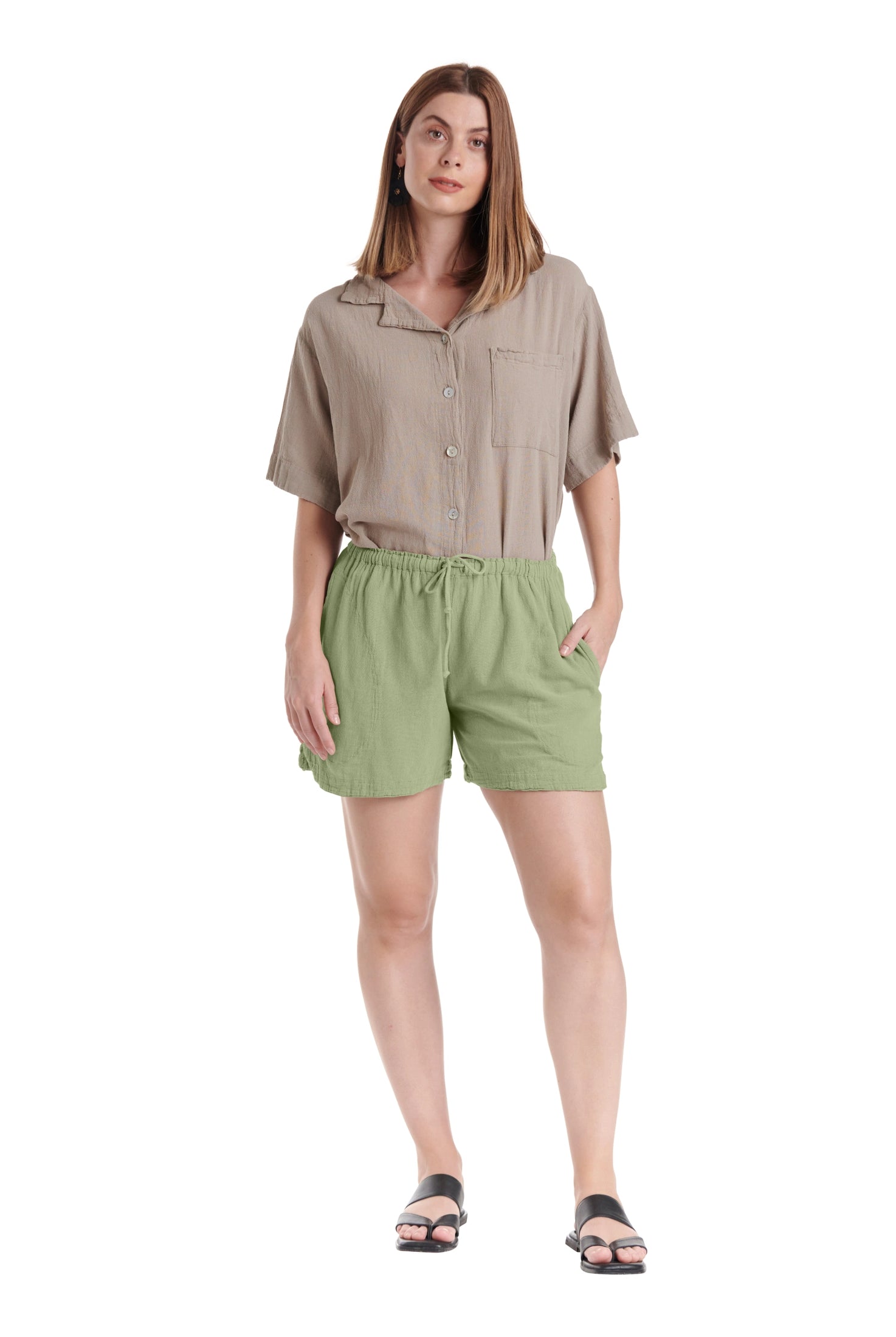 Shorty Cotton Gauze Shorts-Oh My Gauze