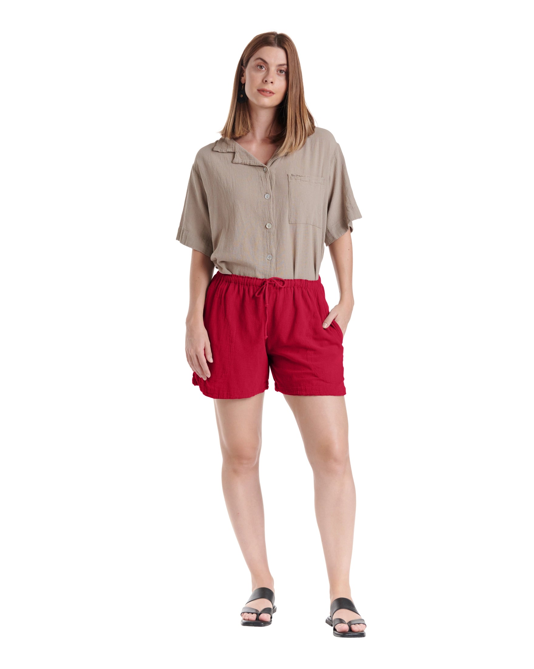 Shorty Cotton Gauze Shorts-Oh My Gauze
