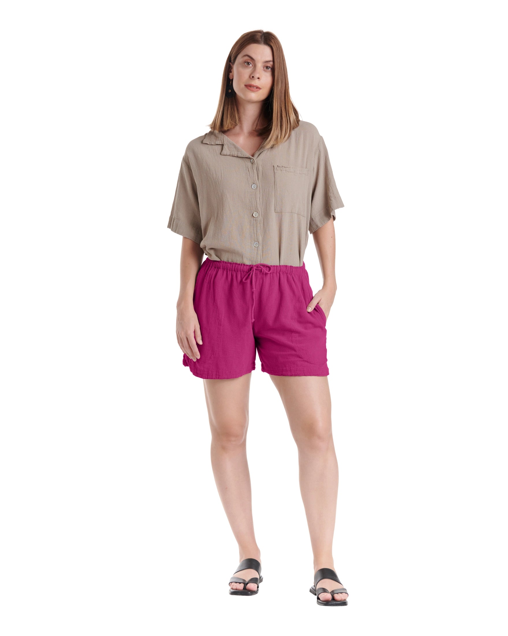 Shorty Cotton Gauze Shorts-Oh My Gauze
