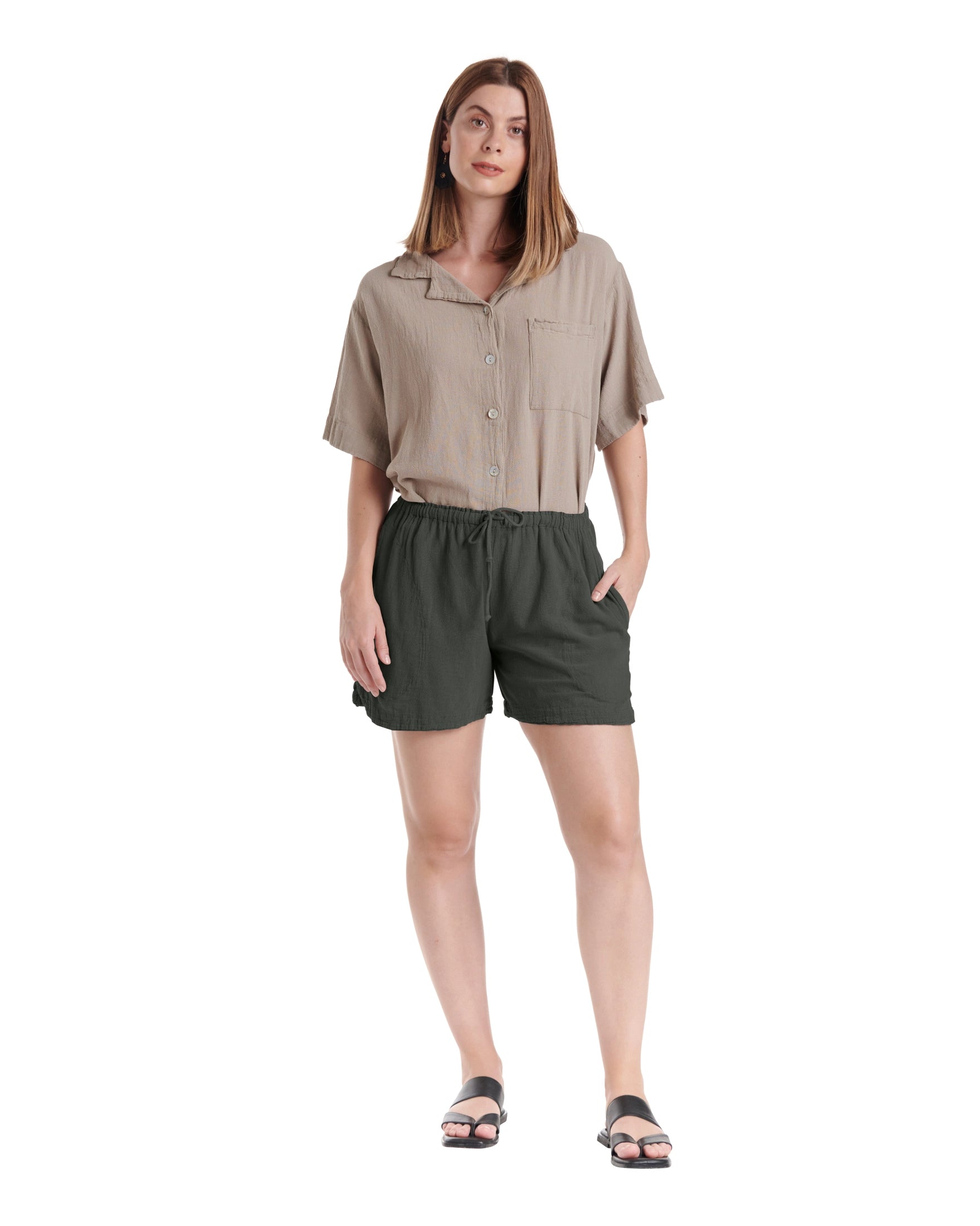 Shorty Cotton Gauze Shorts-Oh My Gauze