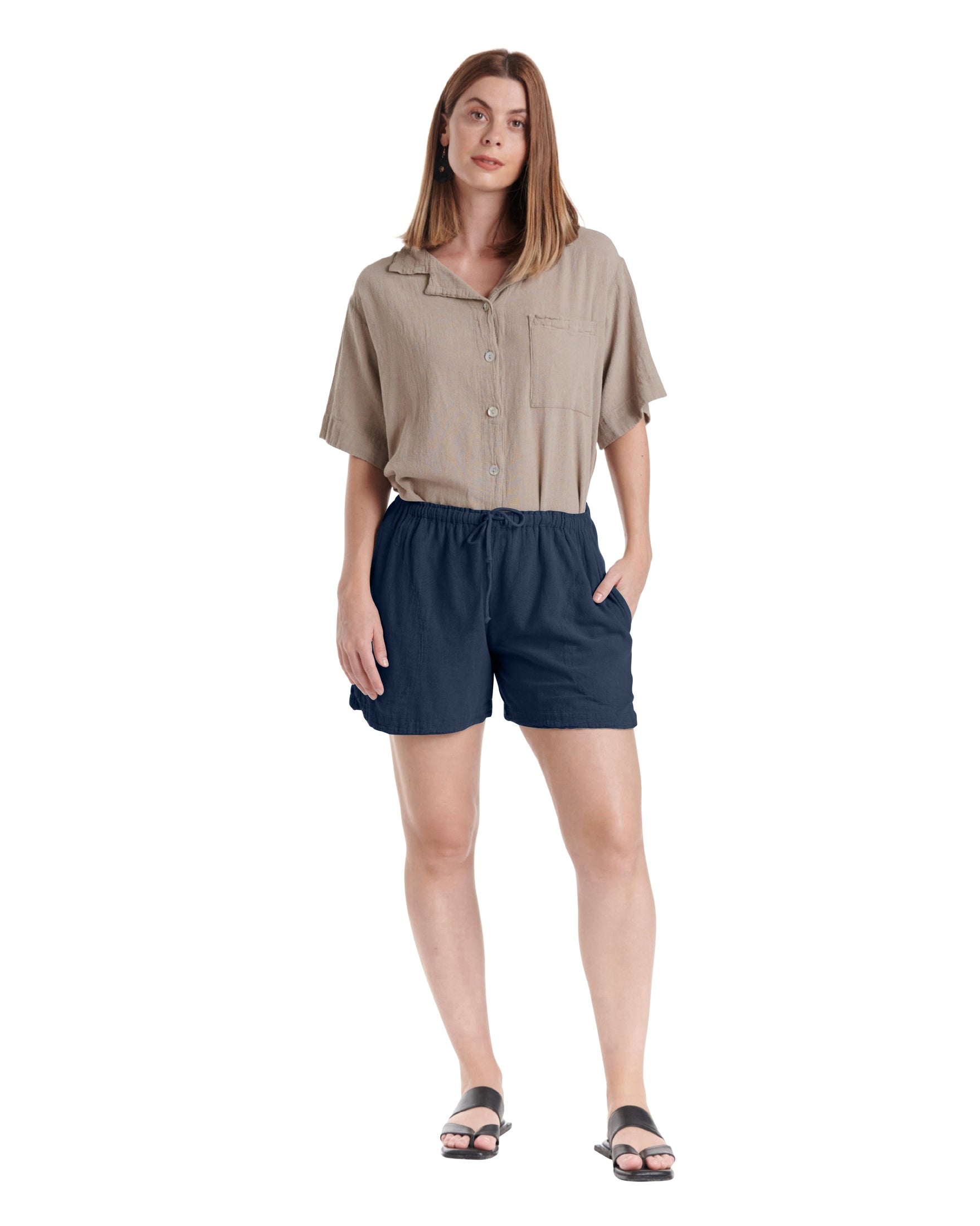 Shorty Cotton Gauze Shorts-Oh My Gauze