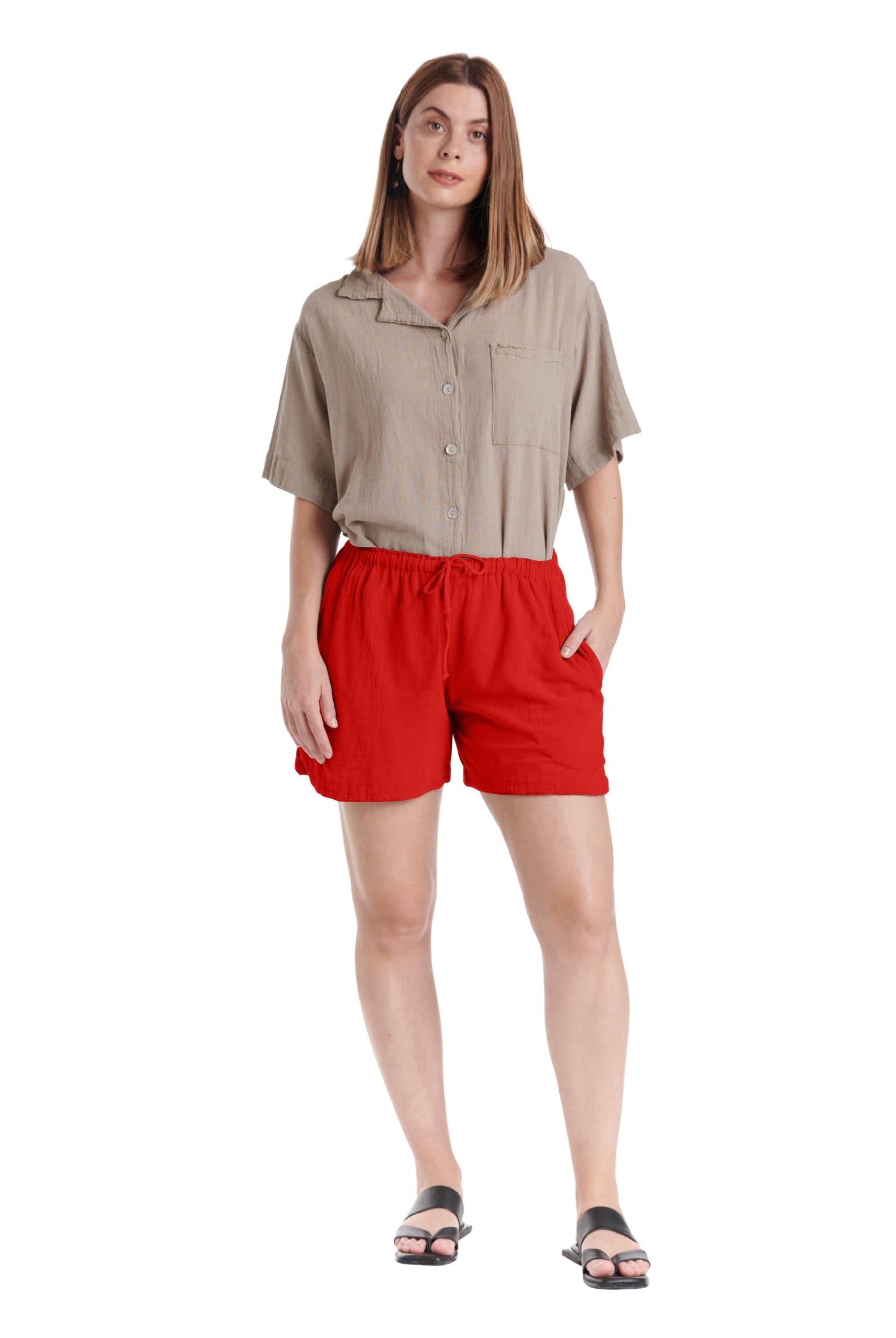 Shorty Cotton Gauze Shorts-Oh My Gauze
