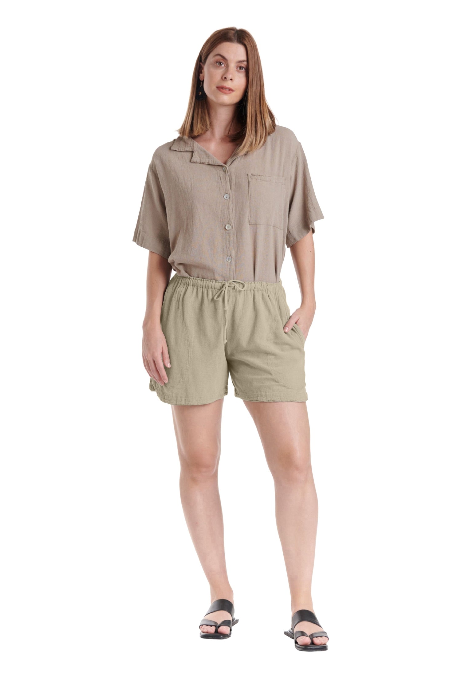 Shorty Cotton Gauze Shorts-Oh My Gauze