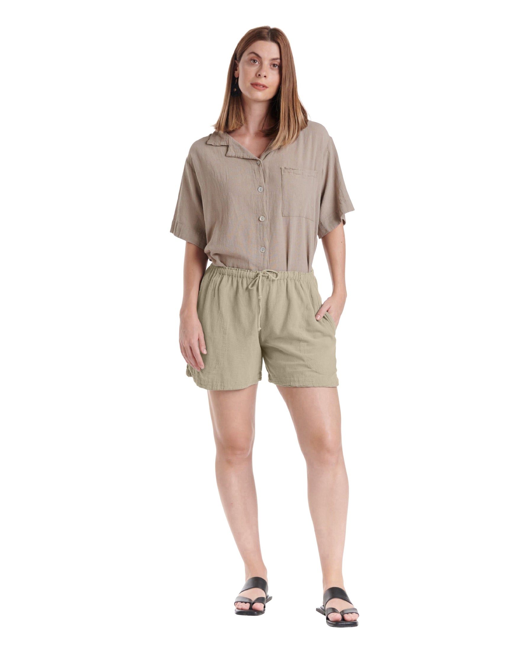 Shorty Cotton Gauze Shorts-Oh My Gauze