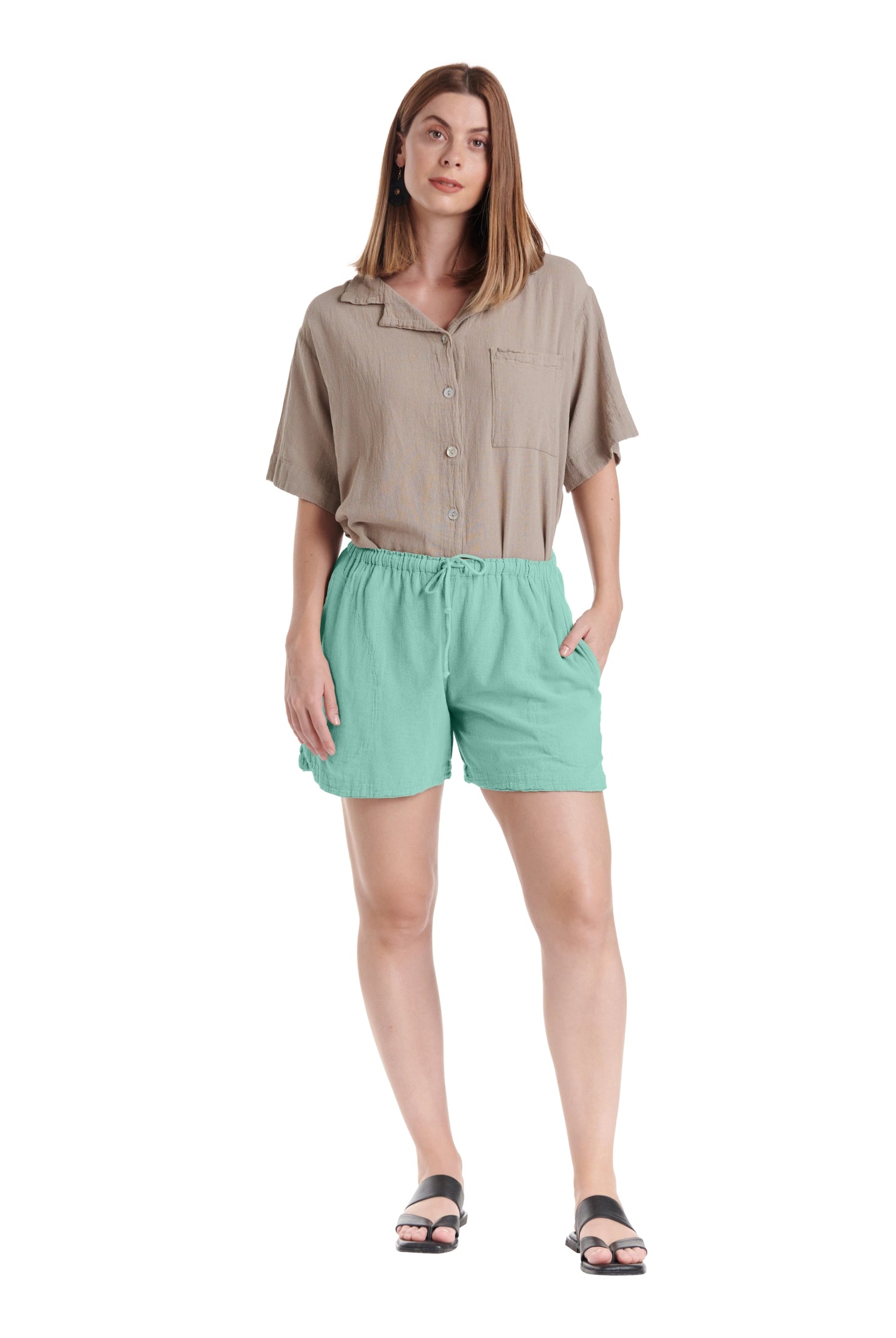 Shorty Cotton Gauze Shorts-Oh My Gauze