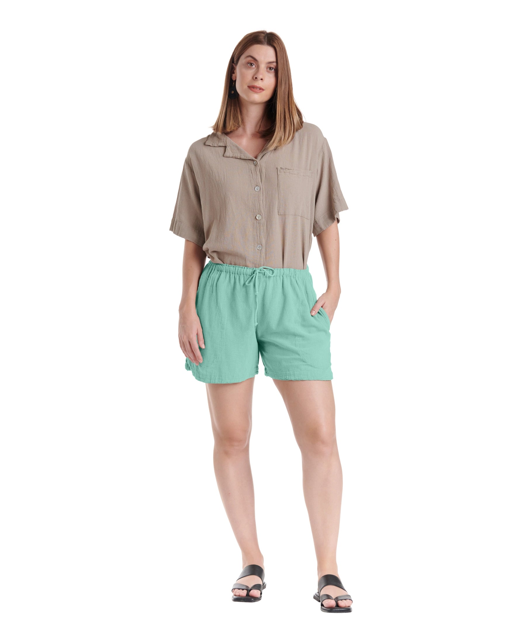 Shorty Cotton Gauze Shorts-Oh My Gauze