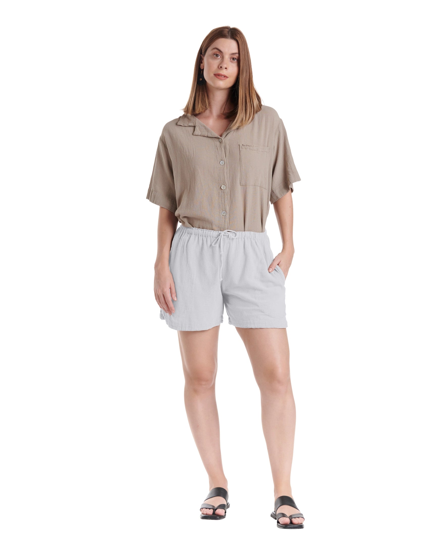 Shorty Cotton Gauze Shorts-Oh My Gauze