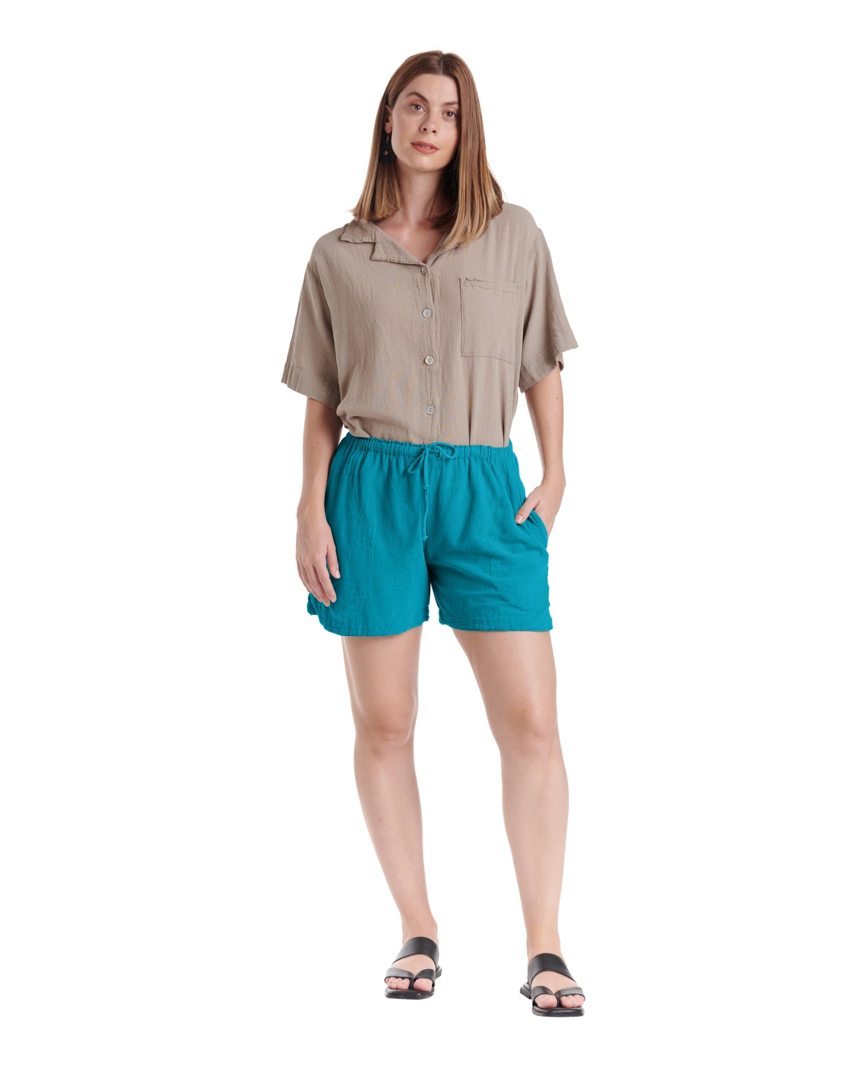 Shorty Cotton Gauze Shorts-Oh My Gauze