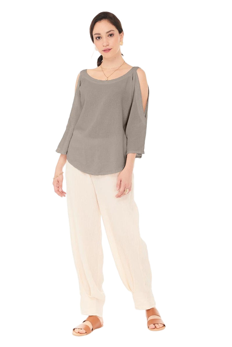 Sporty Cotton Gauze Blouse – Final Sale-Oh My Gauze