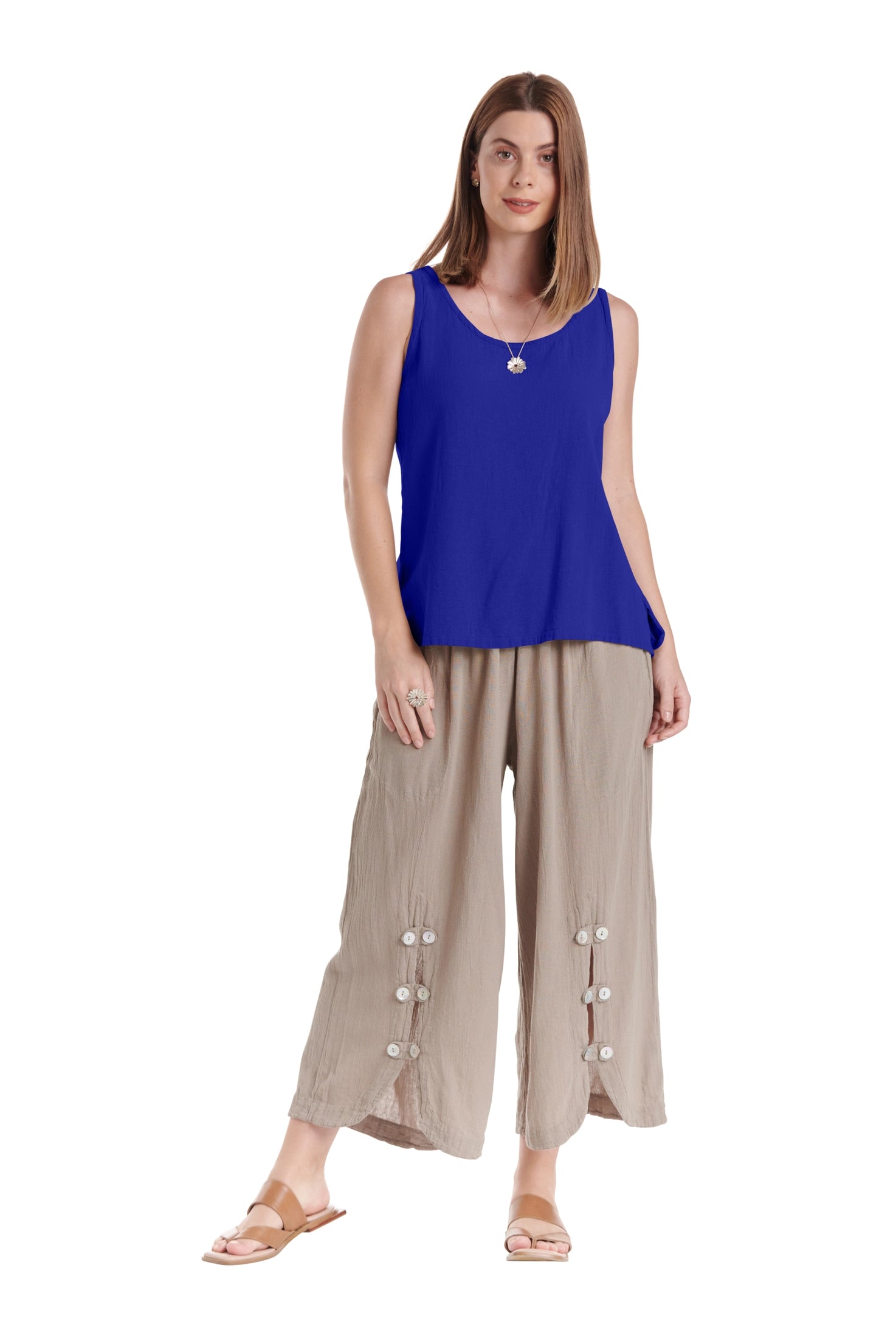 Tank Cotton Gauze Blouse-Oh My Gauze