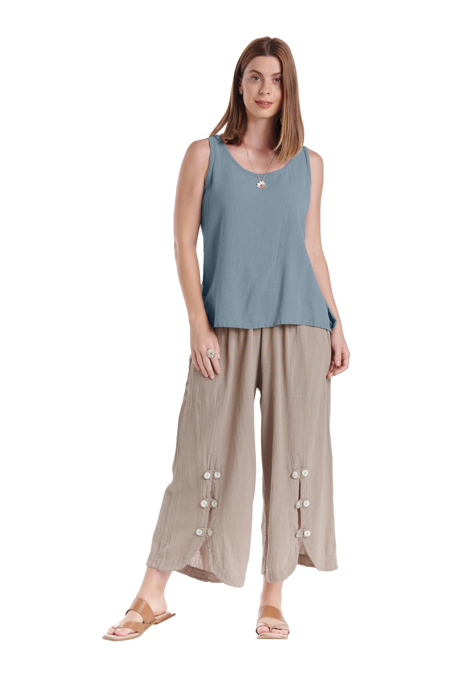 Tank Cotton Gauze Blouse-Oh My Gauze