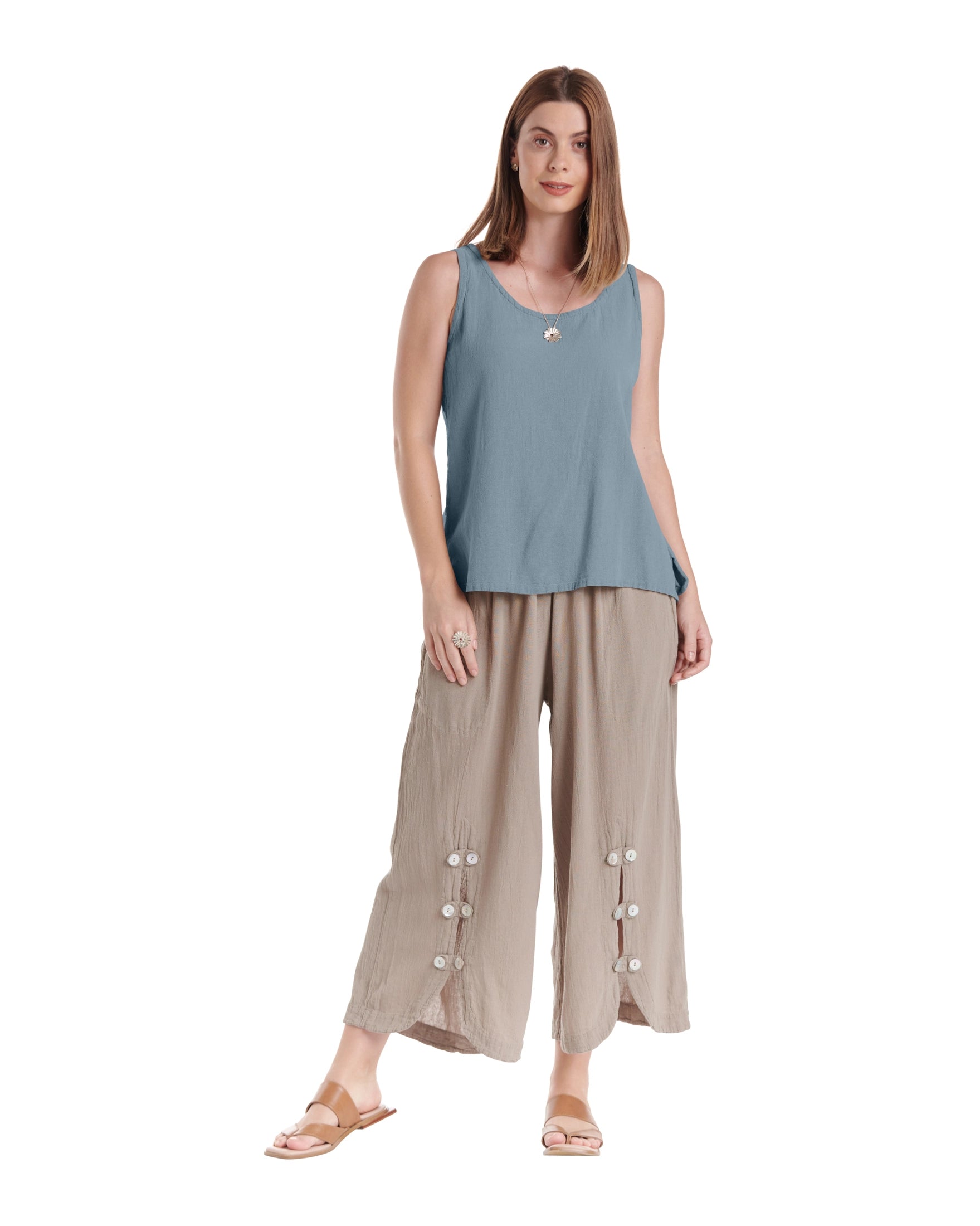 Tank Cotton Gauze Blouse-Oh My Gauze