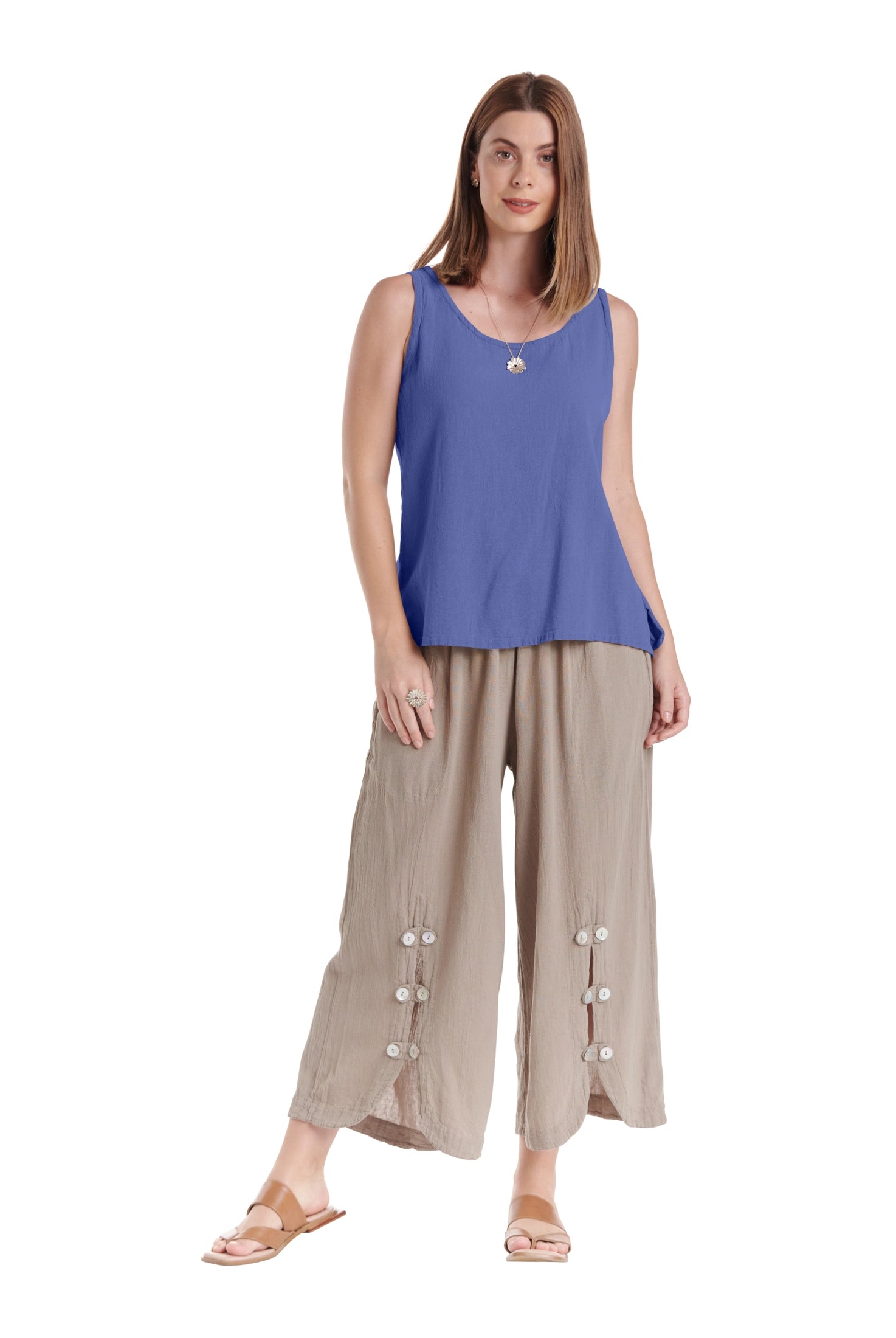 Tank Cotton Gauze Blouse-Oh My Gauze