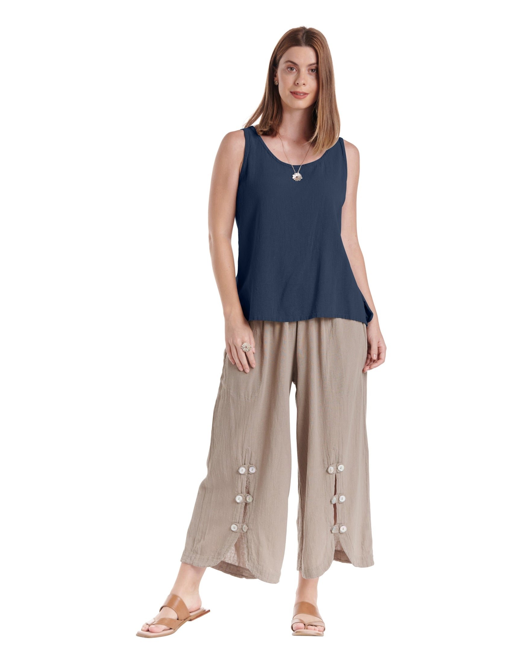 Tank Cotton Gauze Blouse-Oh My Gauze