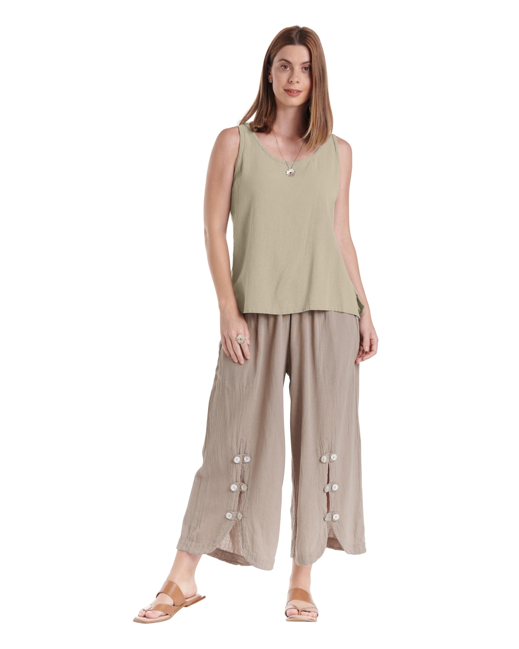 Tank Cotton Gauze Blouse-Oh My Gauze
