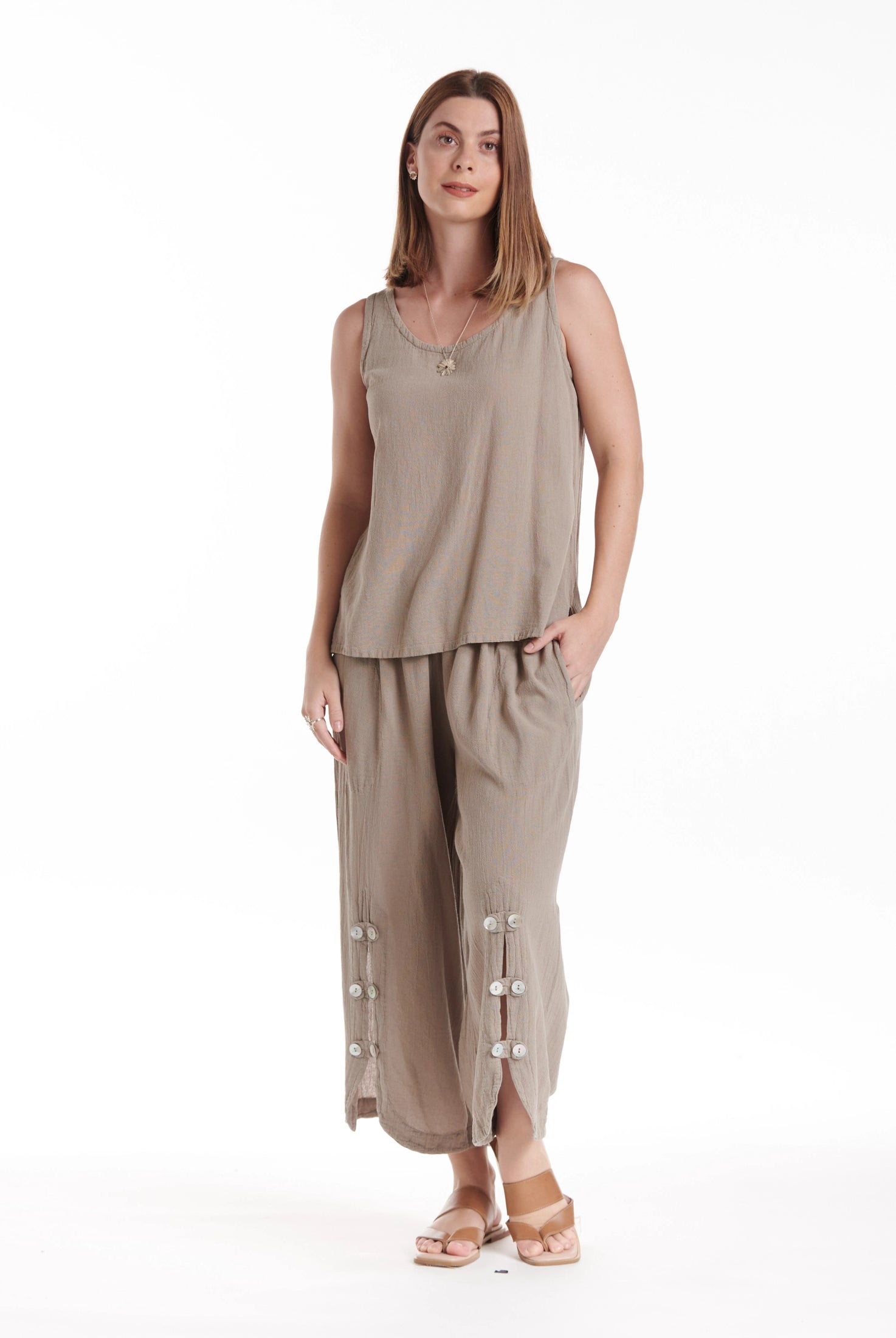 Tank Cotton Gauze Blouse-Oh My Gauze