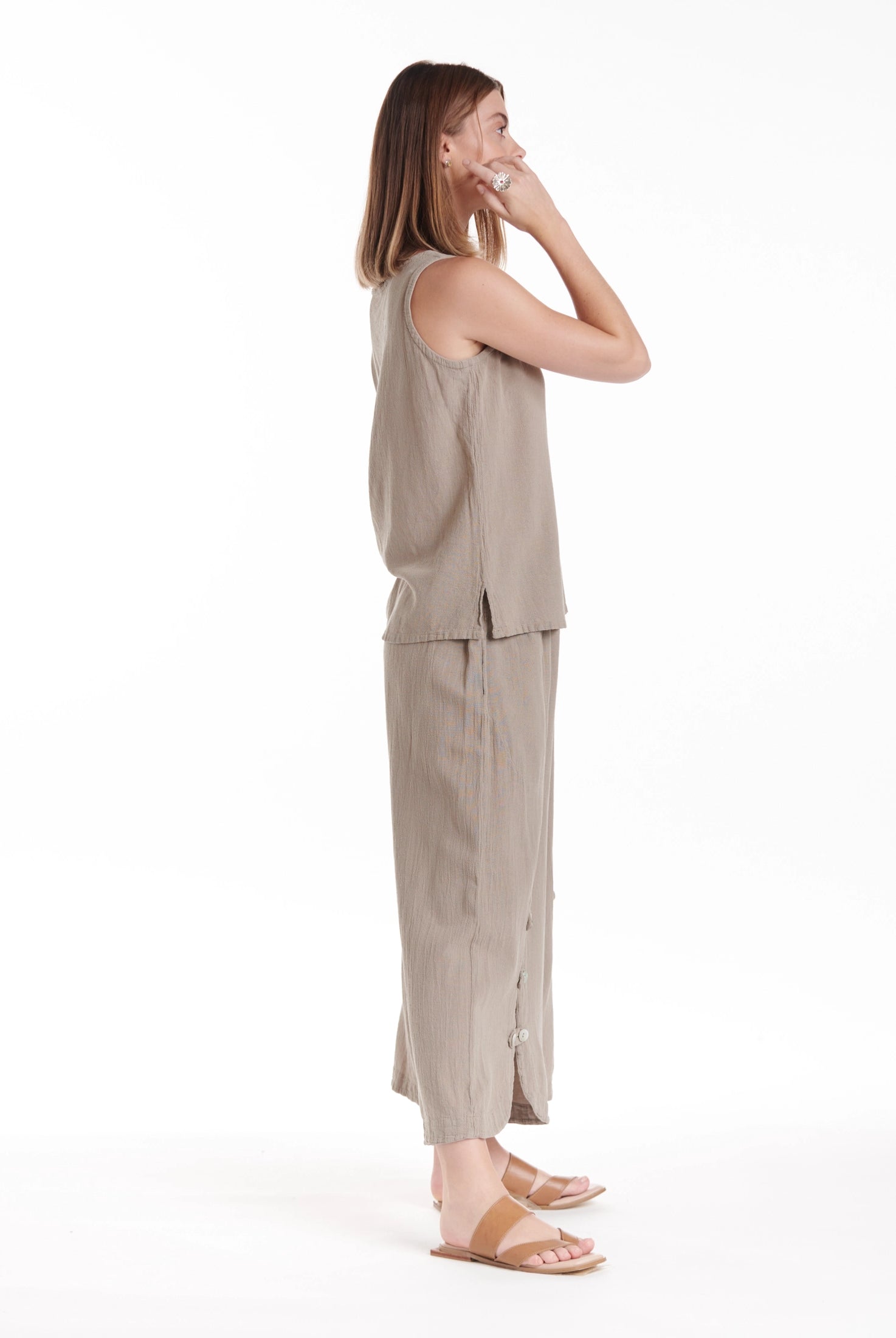 Tank Cotton Gauze Blouse-Oh My Gauze