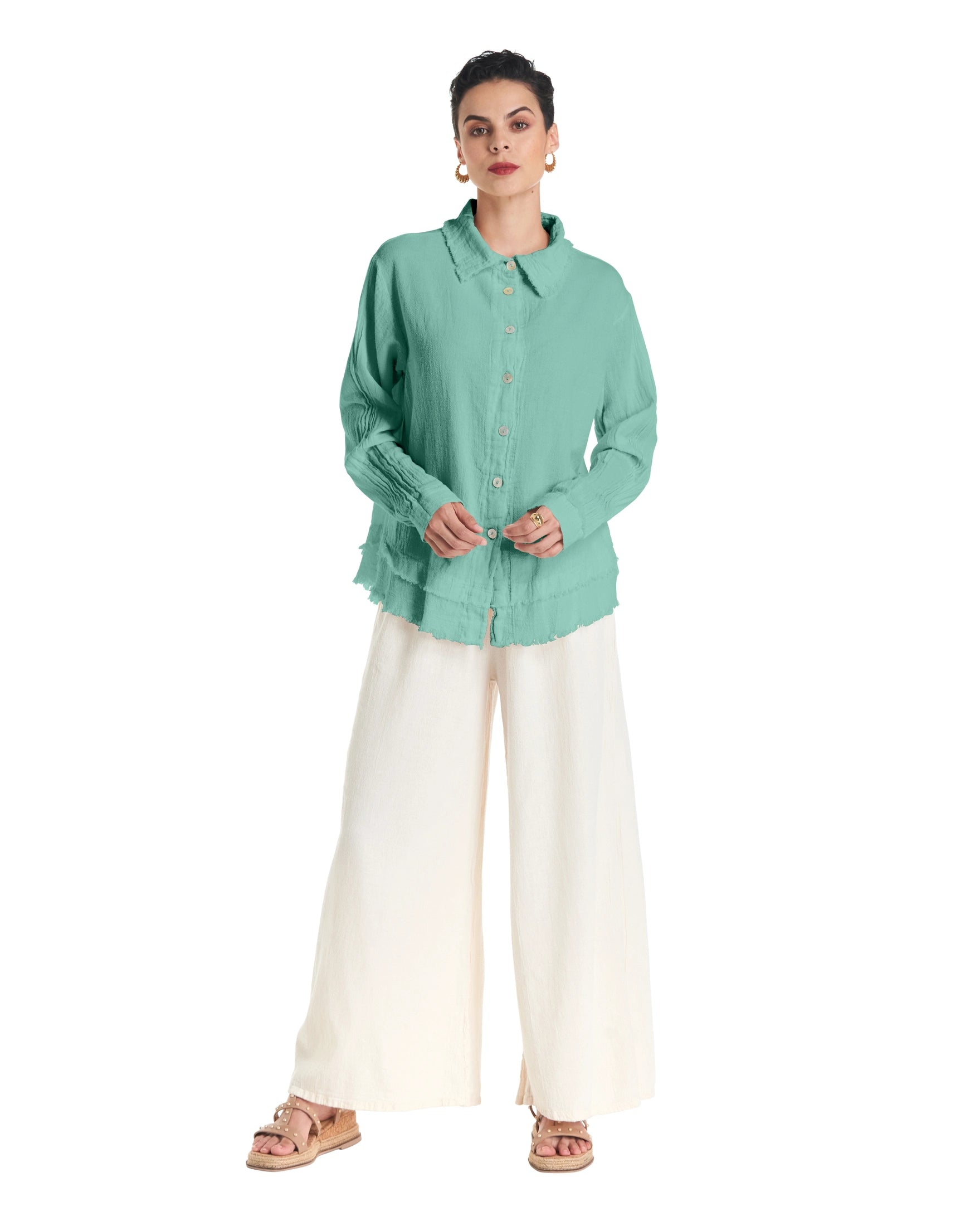 Urban Cotton Gauze Blouse-Oh My Gauze