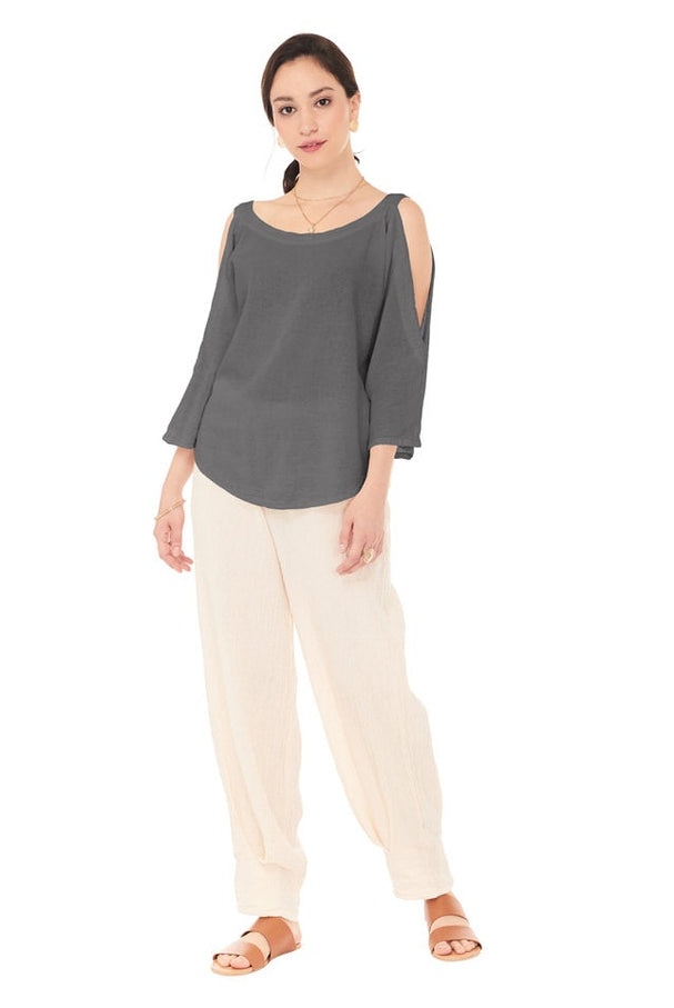 Sporty Cotton Gauze Blouse – Final Sale-Oh My Gauze