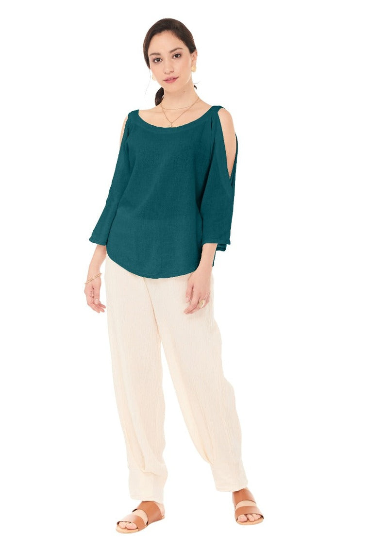 Sporty Cotton Gauze Blouse – Final Sale-Oh My Gauze