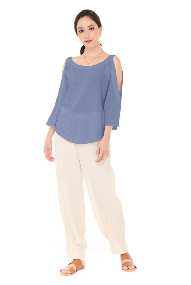 Sporty Cotton Gauze Blouse – Final Sale-Oh My Gauze