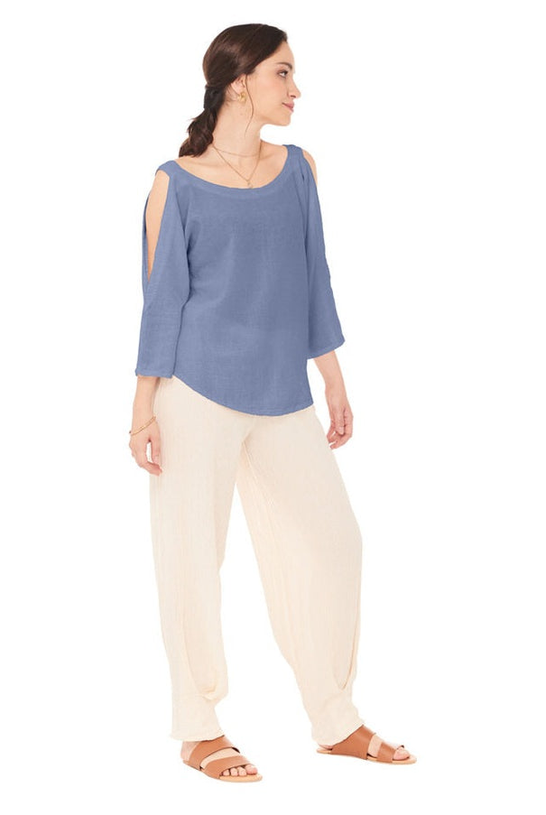 Sporty Cotton Gauze Blouse – Final Sale-Oh My Gauze