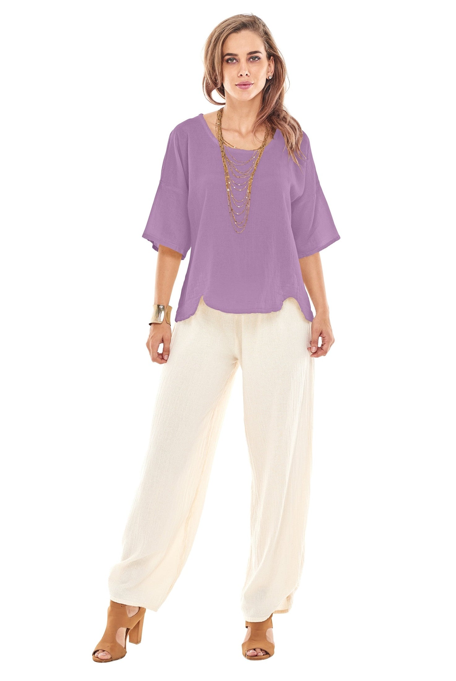 Scallop Blouse-Oh My Gauze