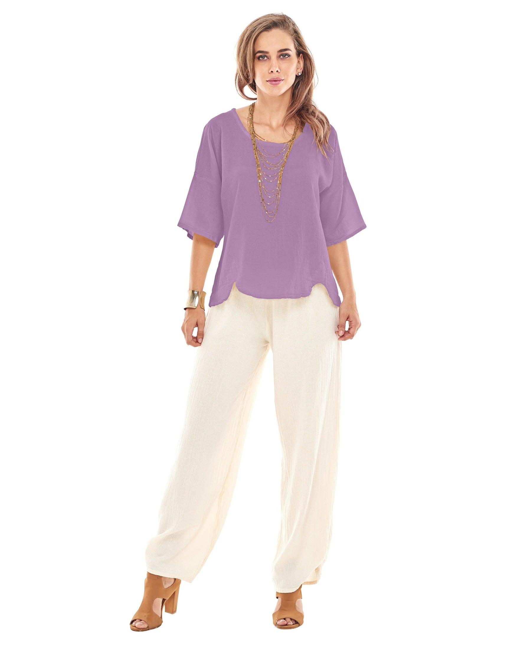 Scallop Blouse-Oh My Gauze