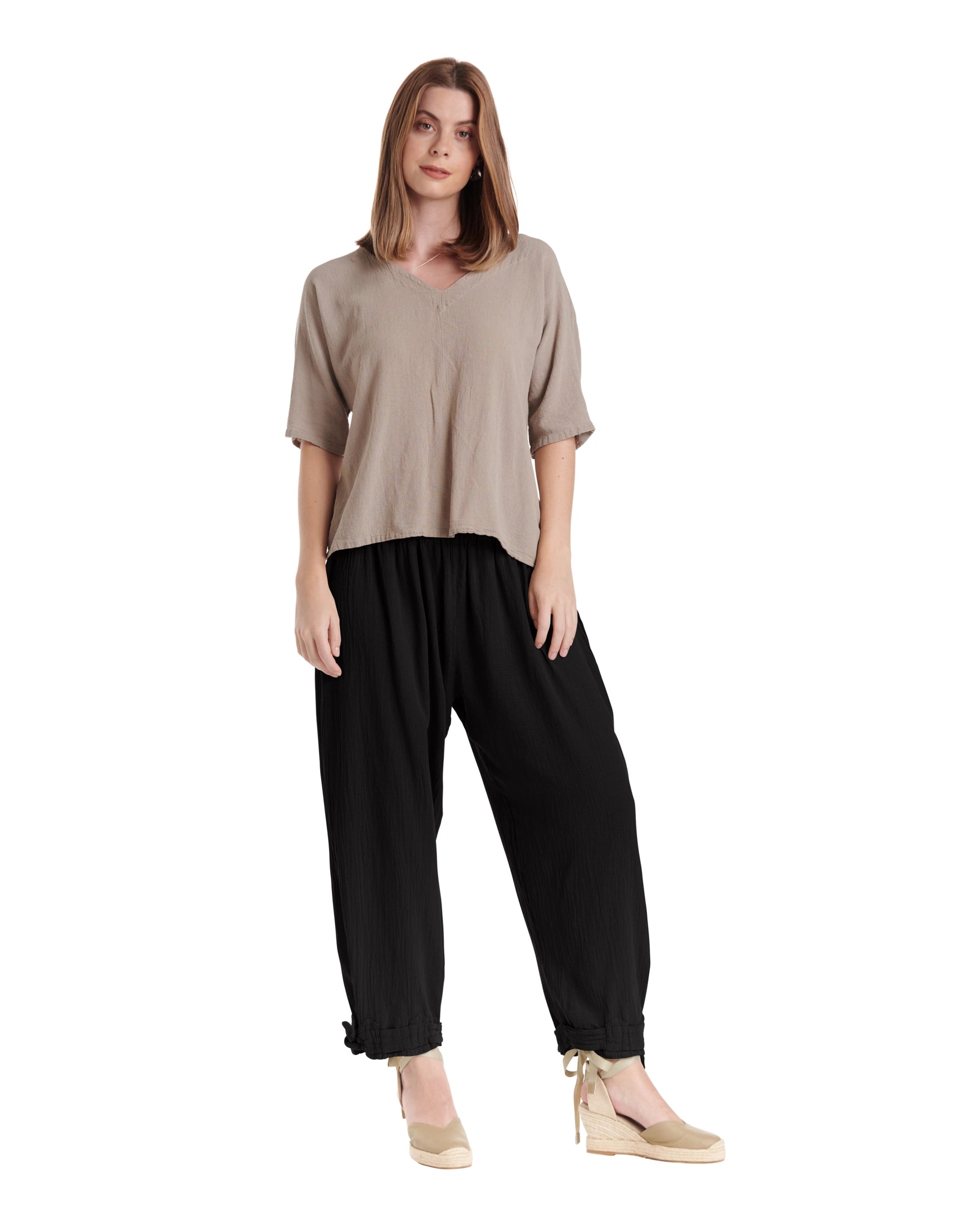 Bando Cotton Gauze Pants-Oh My Gauze