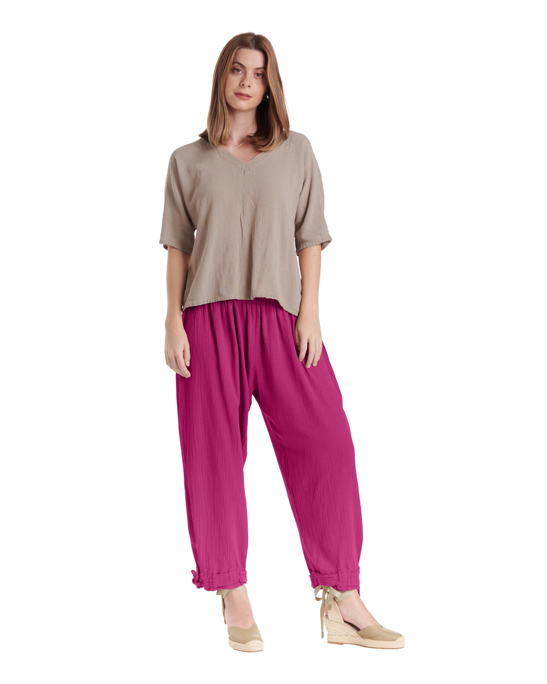 Bando Cotton Gauze Pants-Oh My Gauze