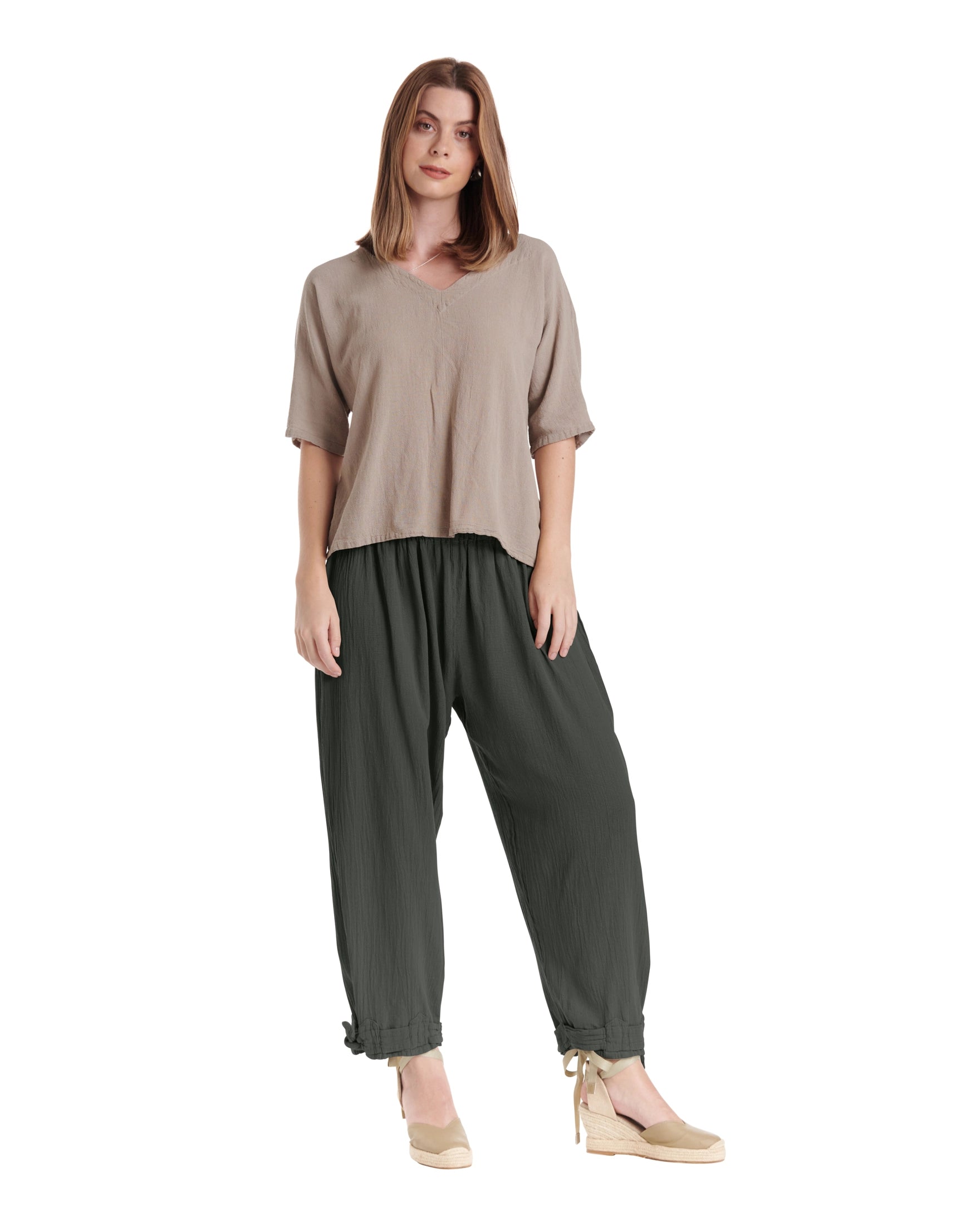 Bando Cotton Gauze Pants-Oh My Gauze
