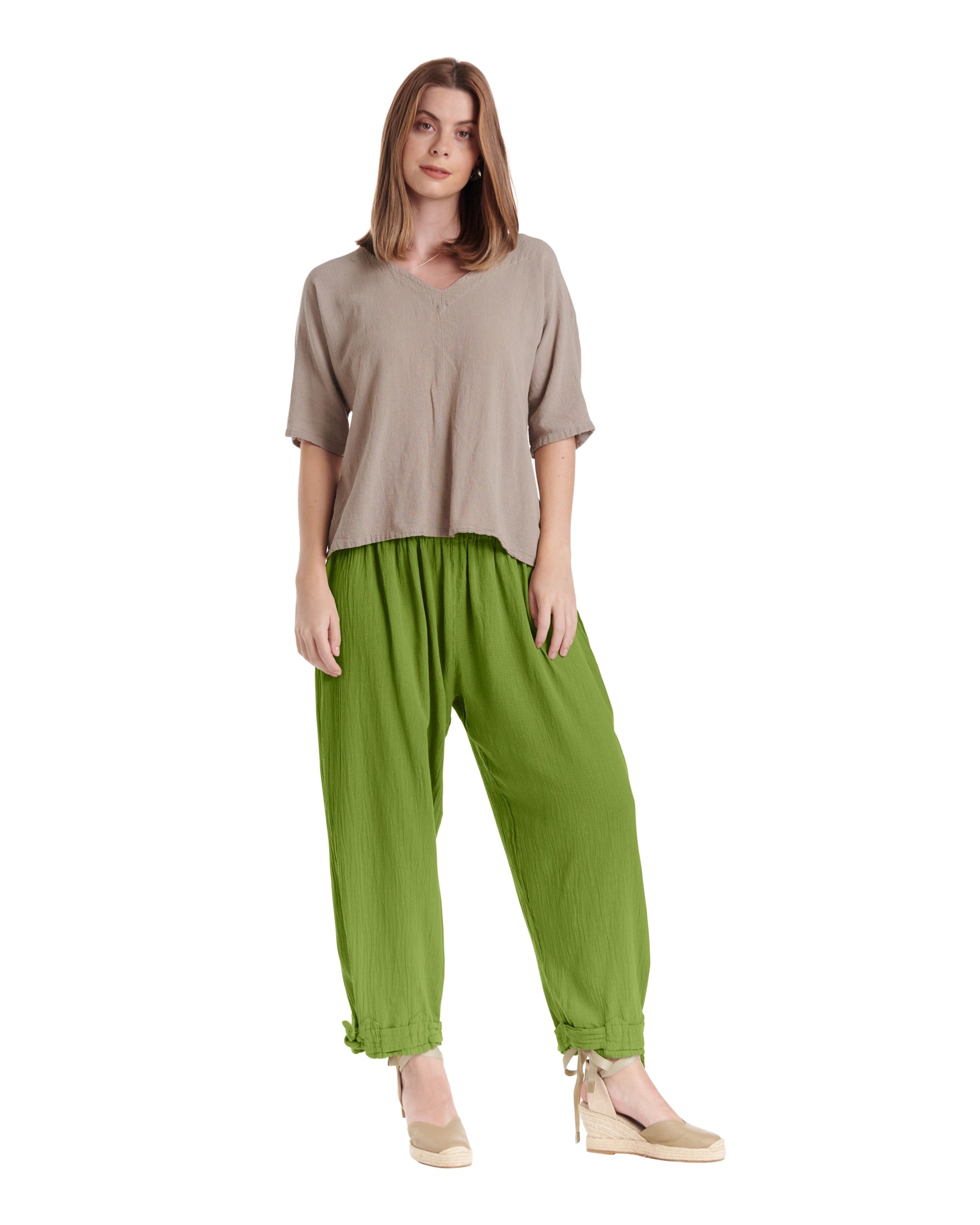 Bando Cotton Gauze Pants-Oh My Gauze
