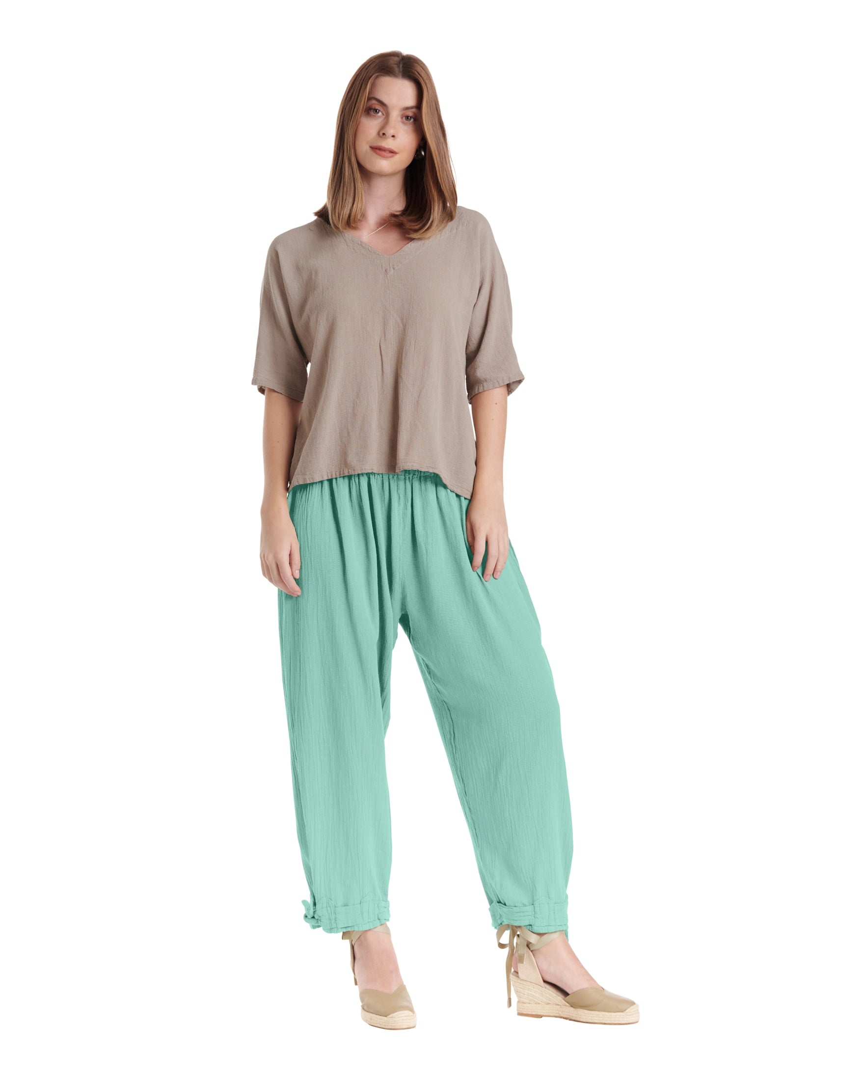 Bando Cotton Gauze Pants-Oh My Gauze