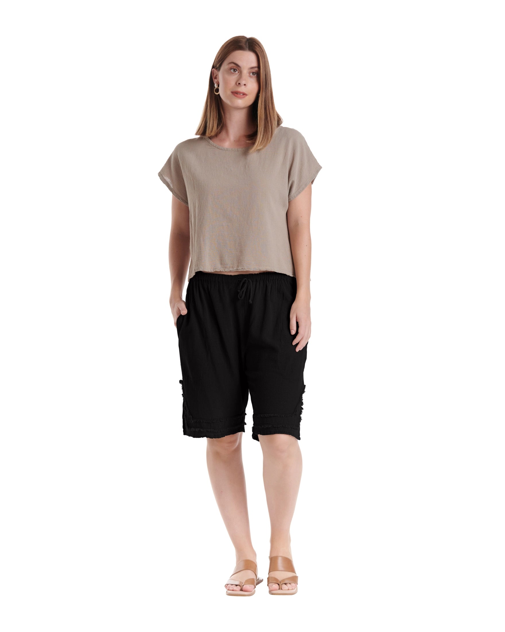 Bermuda Cotton Gauze Shorts – New Arrival-Oh My Gauze