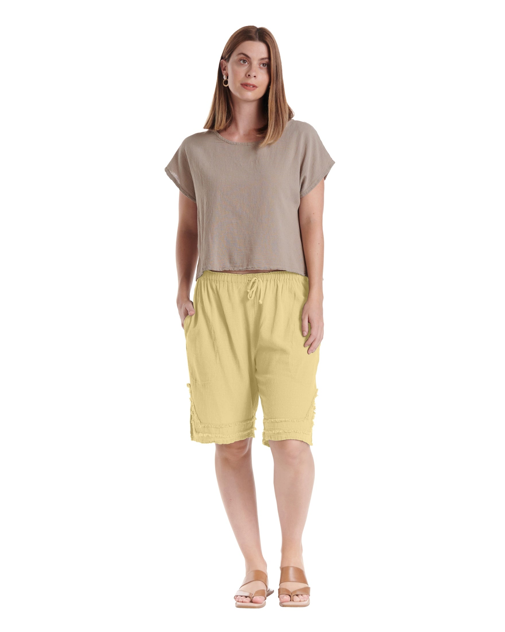 Bermuda Cotton Gauze Shorts-Oh My Gauze