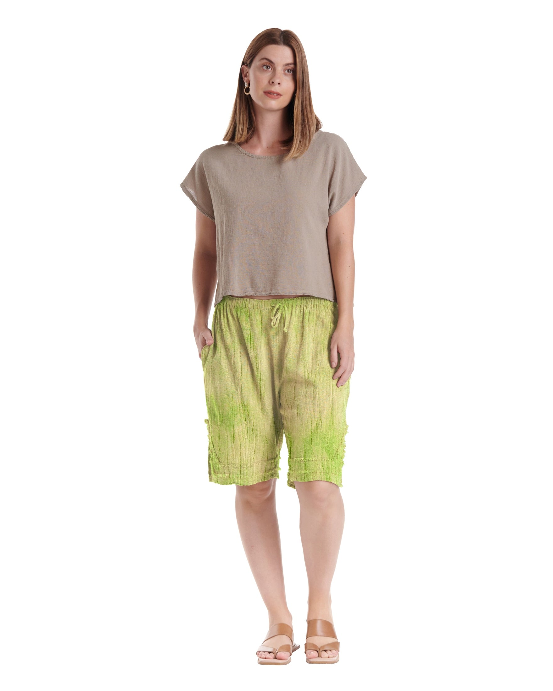 Bermuda Cotton Gauze Shorts-Oh My Gauze