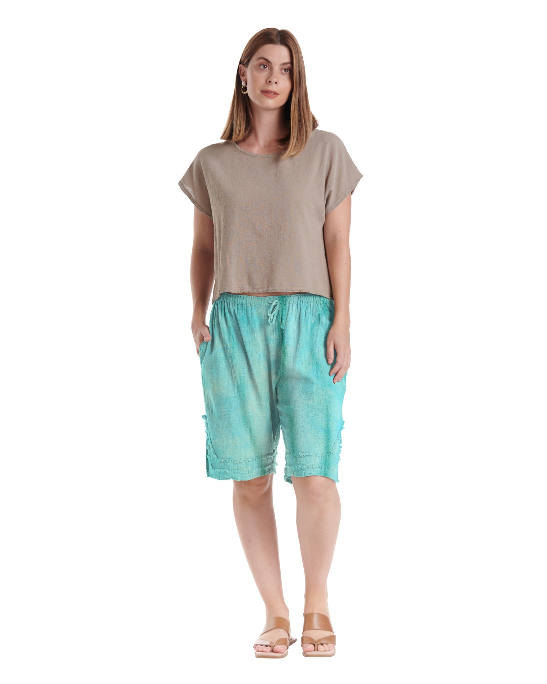 Bermuda Cotton Gauze Shorts-Oh My Gauze