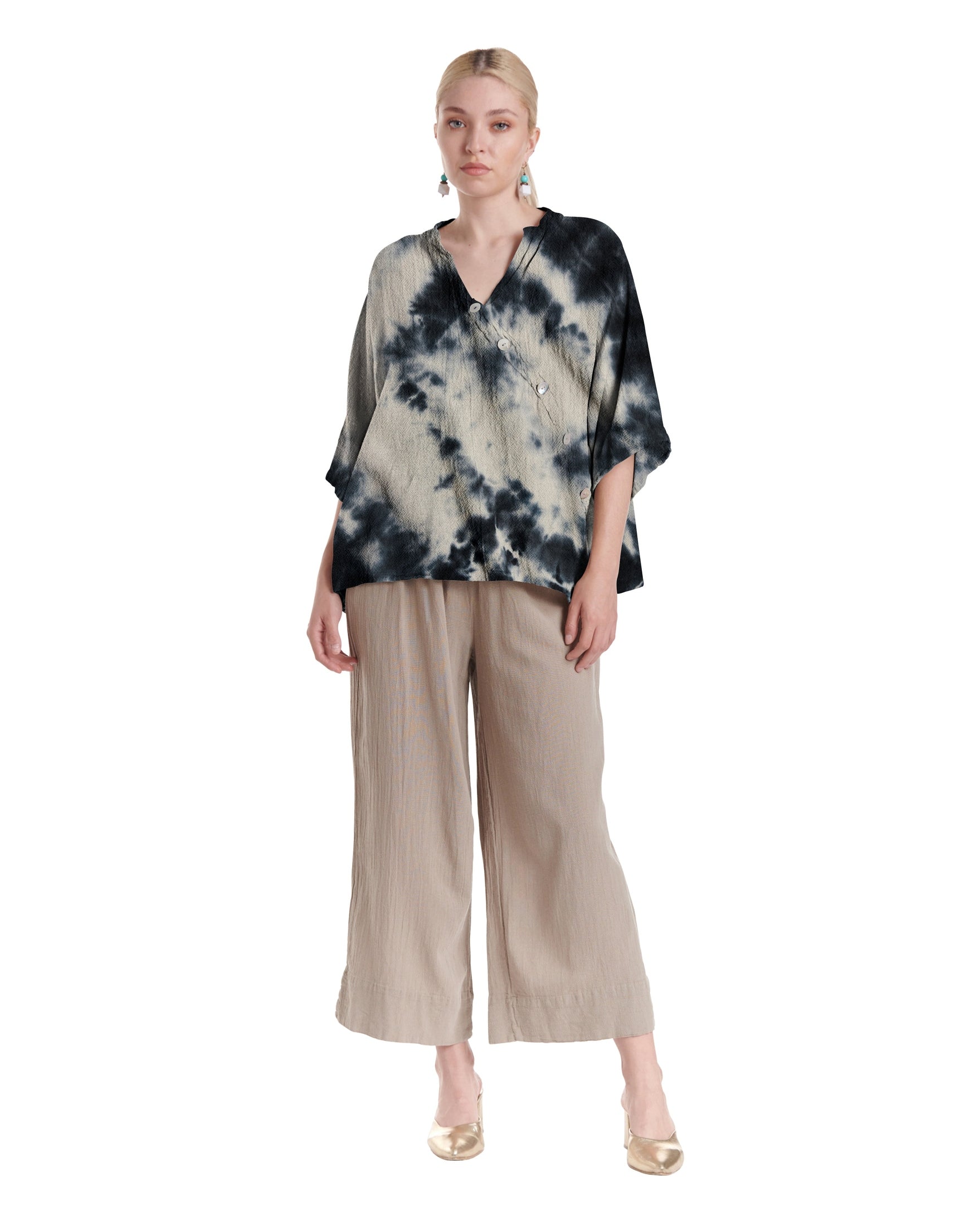 Button Cotton Gauze Blouse-Oh My Gauze