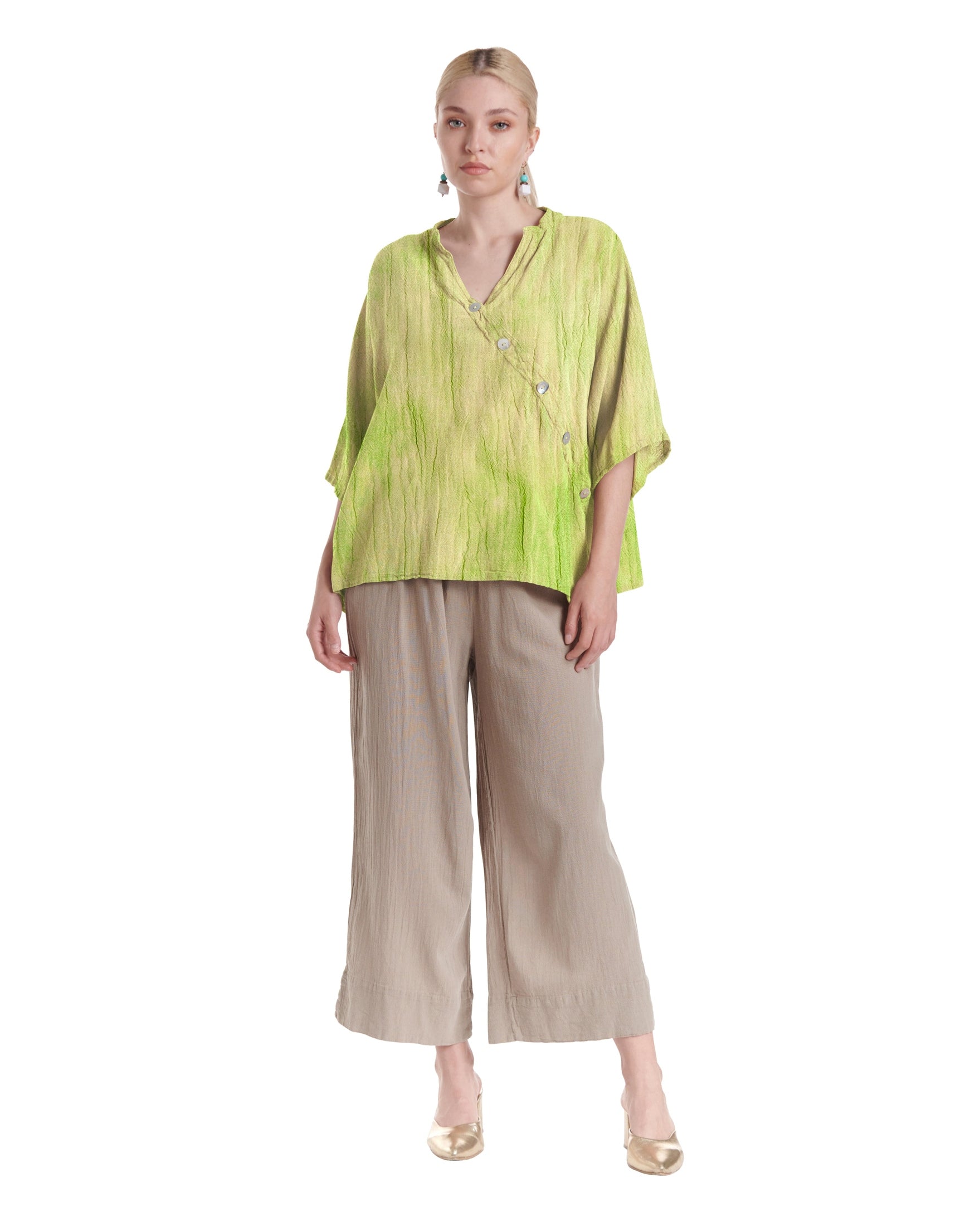 Button Cotton Gauze Blouse-Oh My Gauze