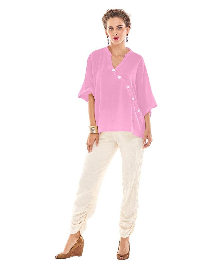 Button Cotton Gauze Blouse-Oh My Gauze